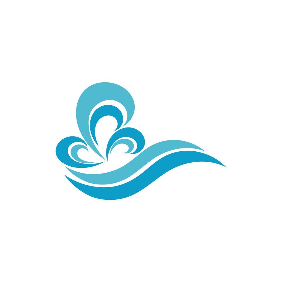 Wasserwelle, Wellenstrand-Vektor-Illustration-Design-Logo-Vorlage vektor