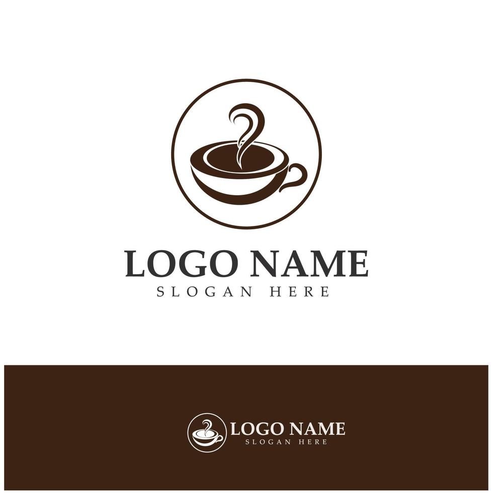 kaffekopp logotyp mall vektor ikon illustration design