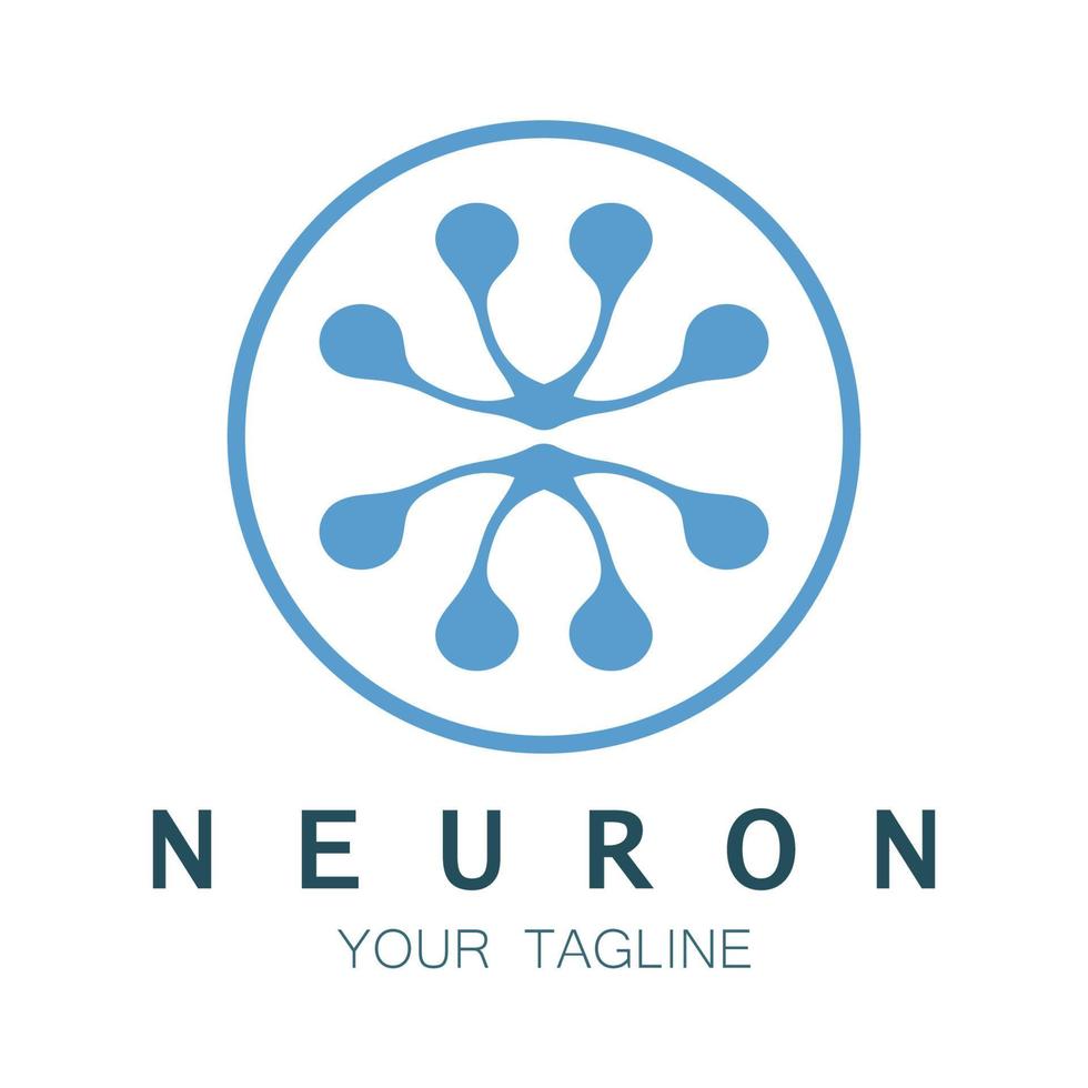 Neuron-Logo oder Nervenzellen-Logo-Design, Molekül-Logo-Illustrationsvorlagensymbol mit Vektorkonzept vektor