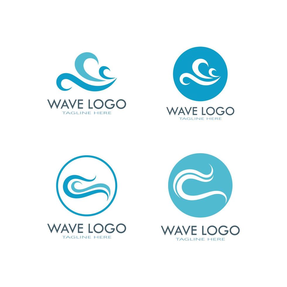 Wasserwelle Logo Design Vorlage Symbol Vektor