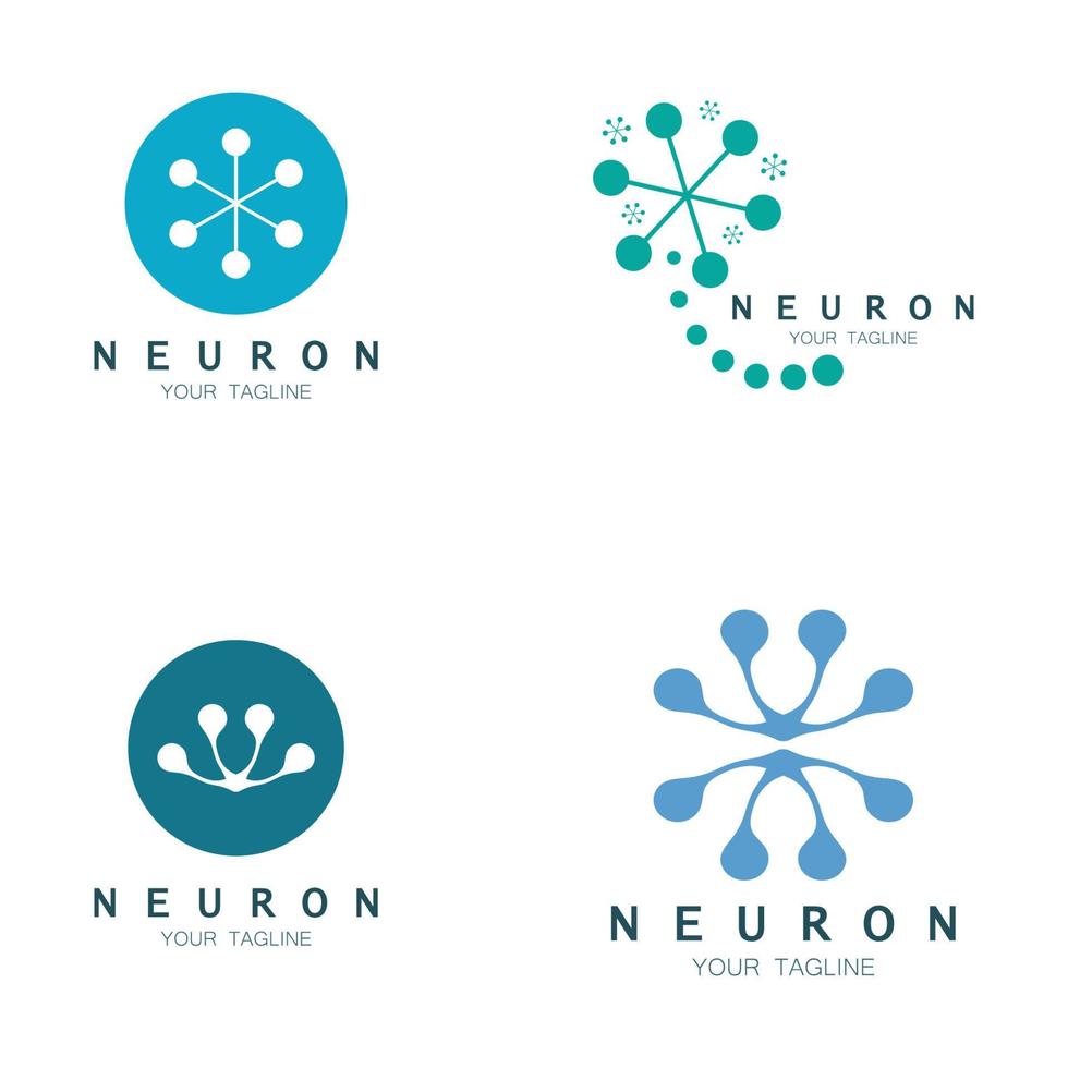 Neuron-Logo oder Nervenzellen-Logo-Design, Molekül-Logo-Illustrationsvorlagensymbol mit Vektorkonzept vektor