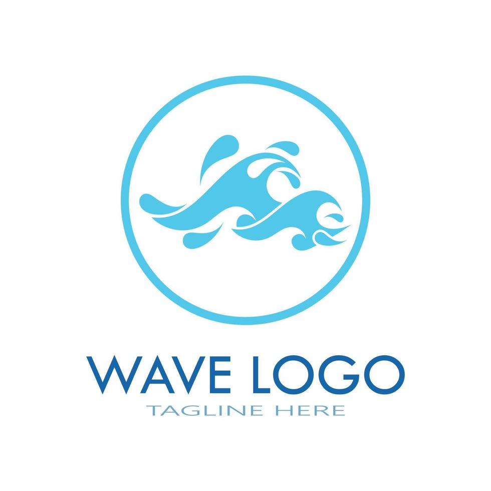 Wasserwelle Logo Design Vorlage Symbol Vektor