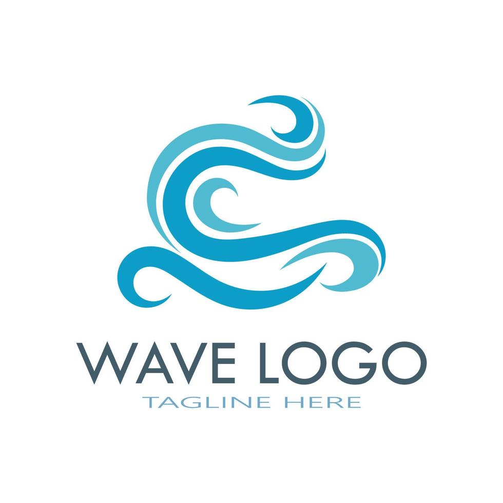 Wasserwelle Logo Design Vorlage Symbol Vektor