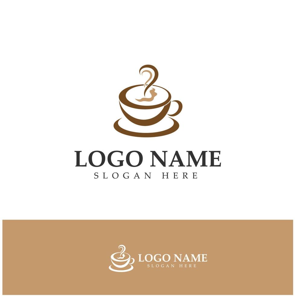 Kaffeetasse Logo Vorlage Vektor-Symbol Illustration Design vektor