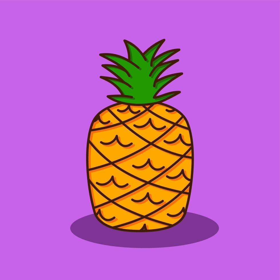 ananas frukt tecknad vektorillustration vektor