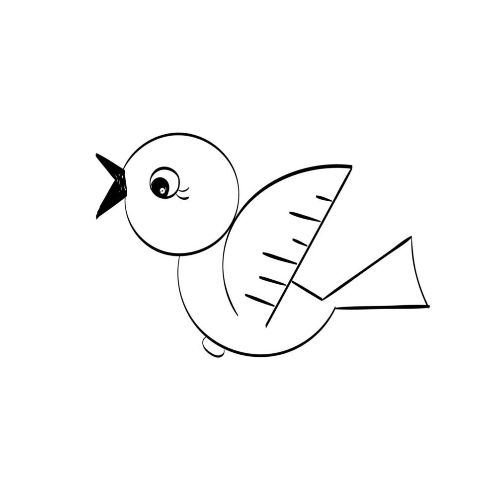 niedliches handgezeichnetes Vogeldesign für den Druck vektor