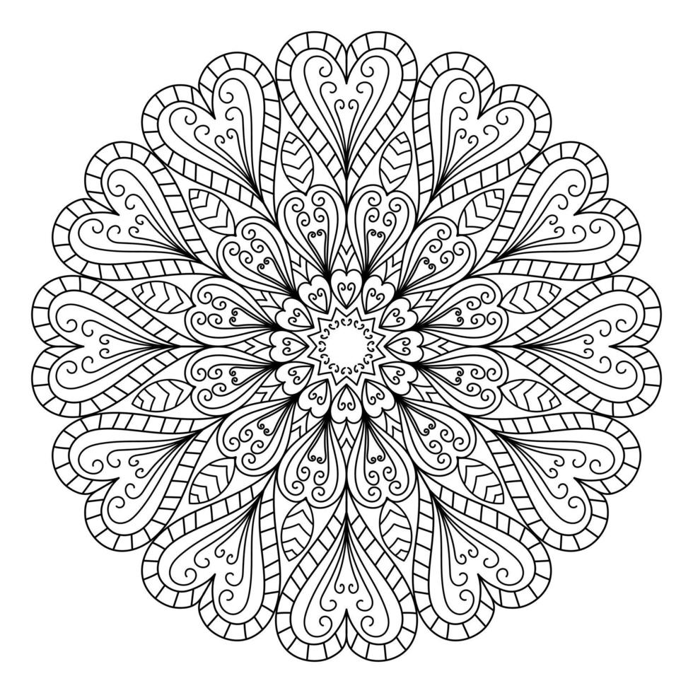 Mandala zum Ausmalen von Seiten, Mustern, schönen Mantras, islamischen Hintergründen, Hochzeitskarten, Dekorationsvorlagen und T-Shirt-Designs vektor