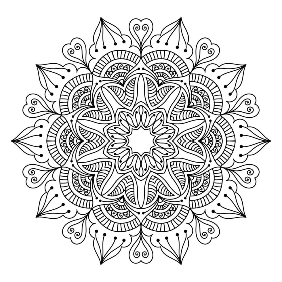 Mandala zum Ausmalen von Seiten, Mustern, schönen Mantras, islamischen Hintergründen, Hochzeitskarten, Dekorationsvorlagen und T-Shirt-Designs vektor