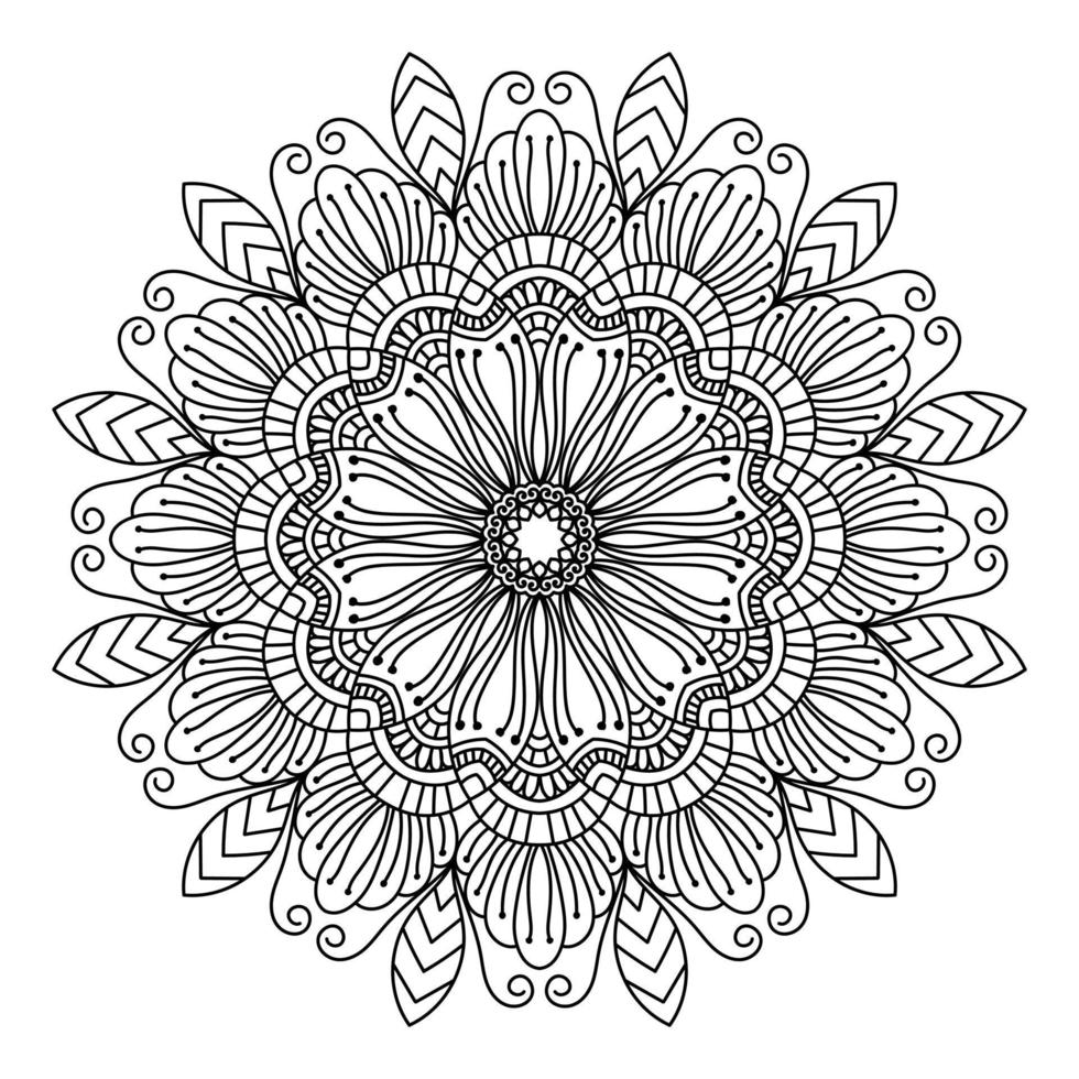 Mandala zum Ausmalen von Seiten, Mustern, schönen Mantras, islamischen Hintergründen, Hochzeitskarten, Dekorationsvorlagen und T-Shirt-Designs vektor