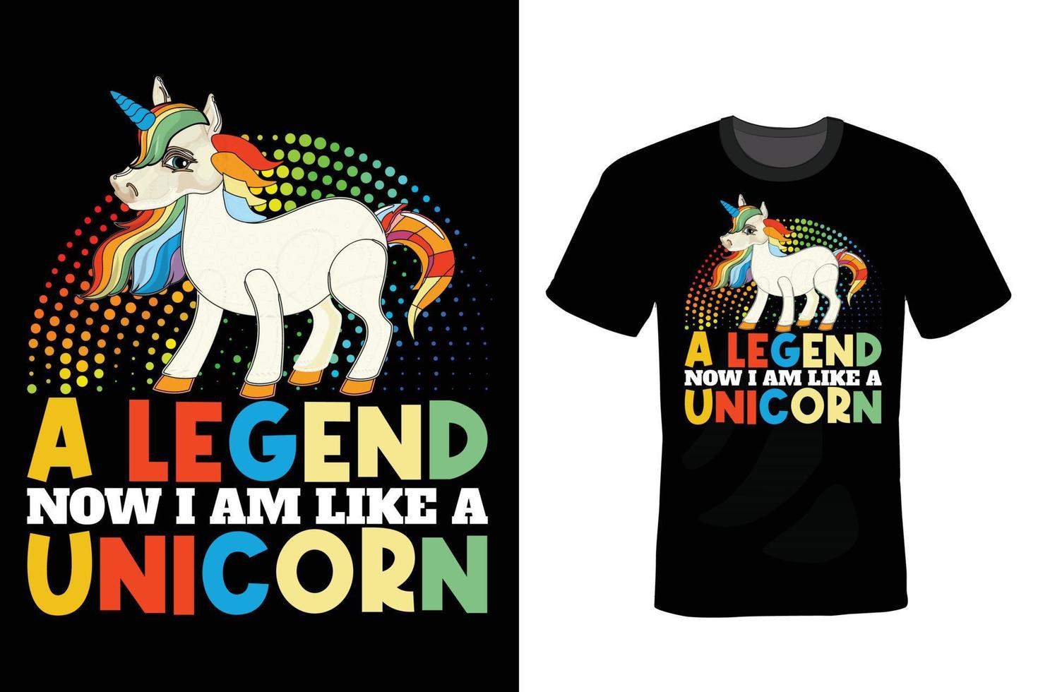 unicorn t-shirt design, vintage, typografi vektor