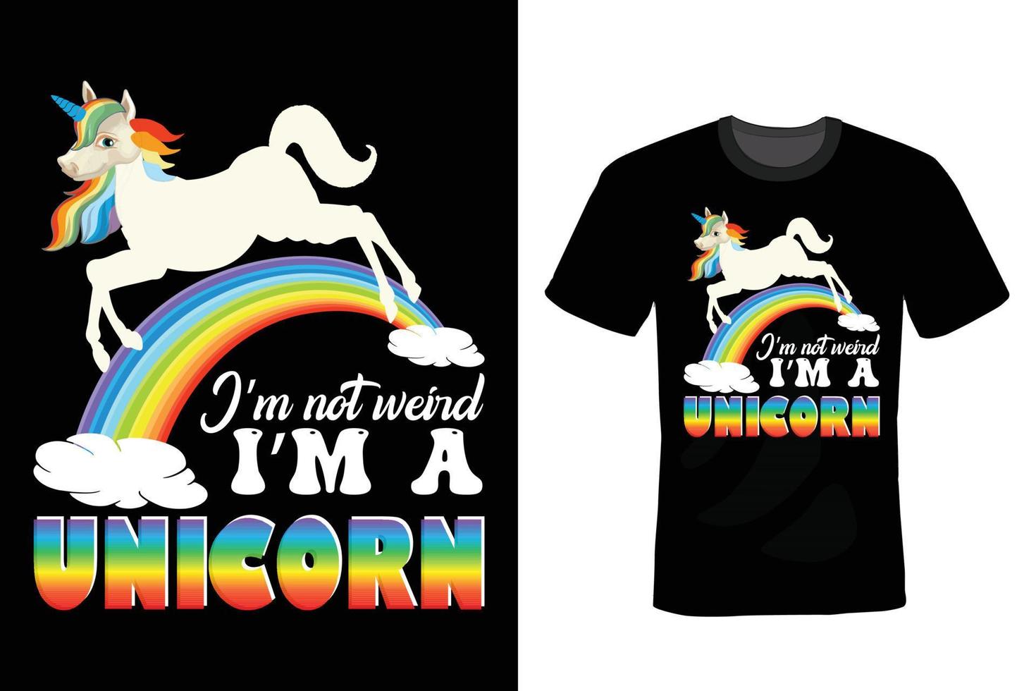 unicorn t-shirt design, vintage, typografi vektor