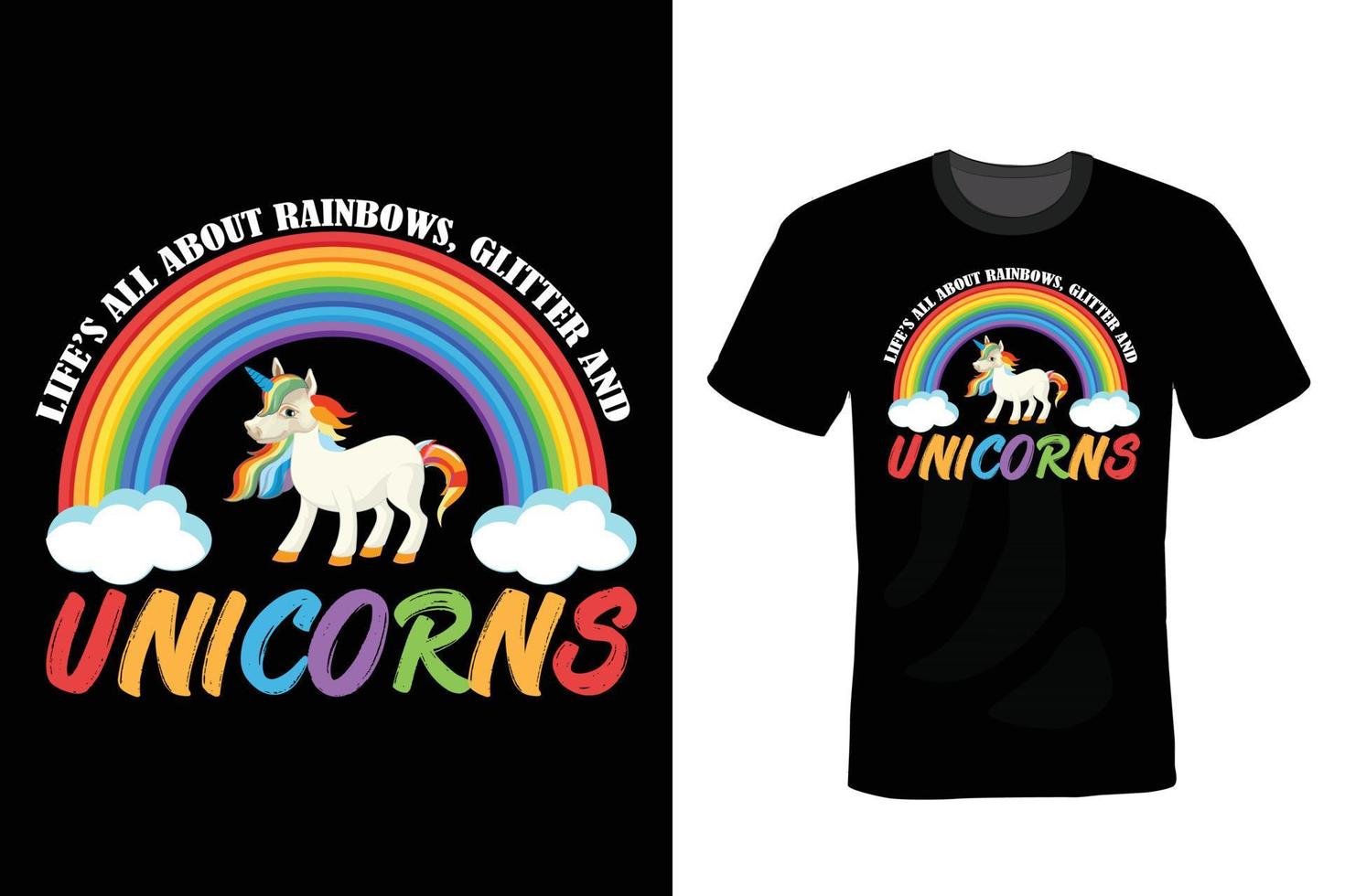 unicorn t-shirt design, vintage, typografi vektor