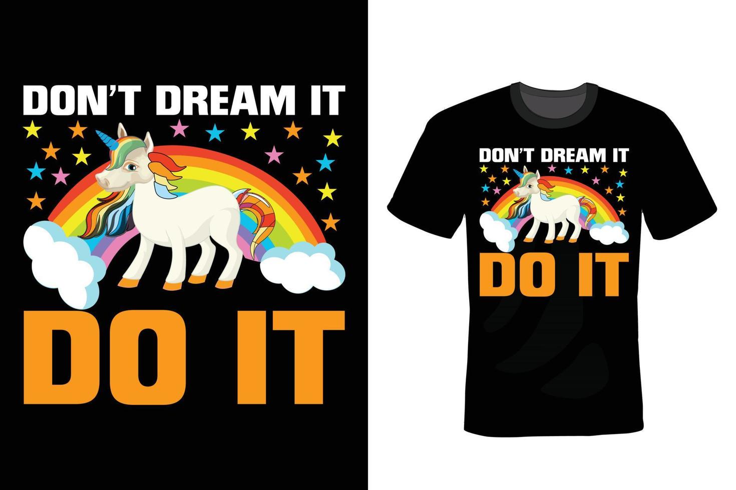 unicorn t-shirt design, vintage, typografi vektor