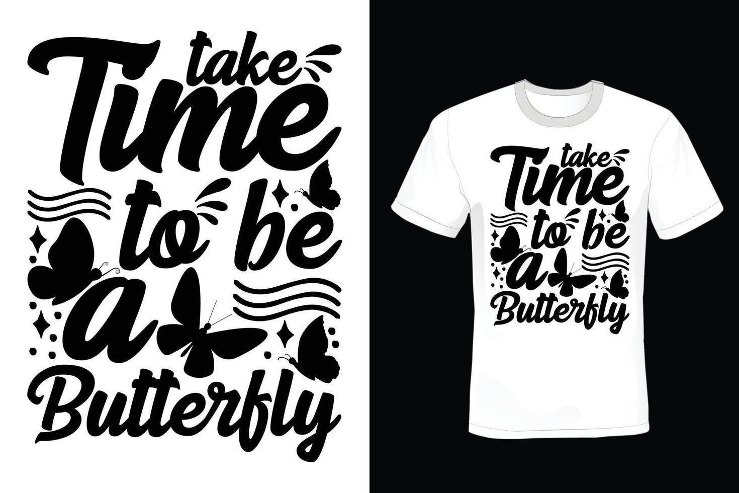 fjäril t-shirt design, vintage, typografi vektor