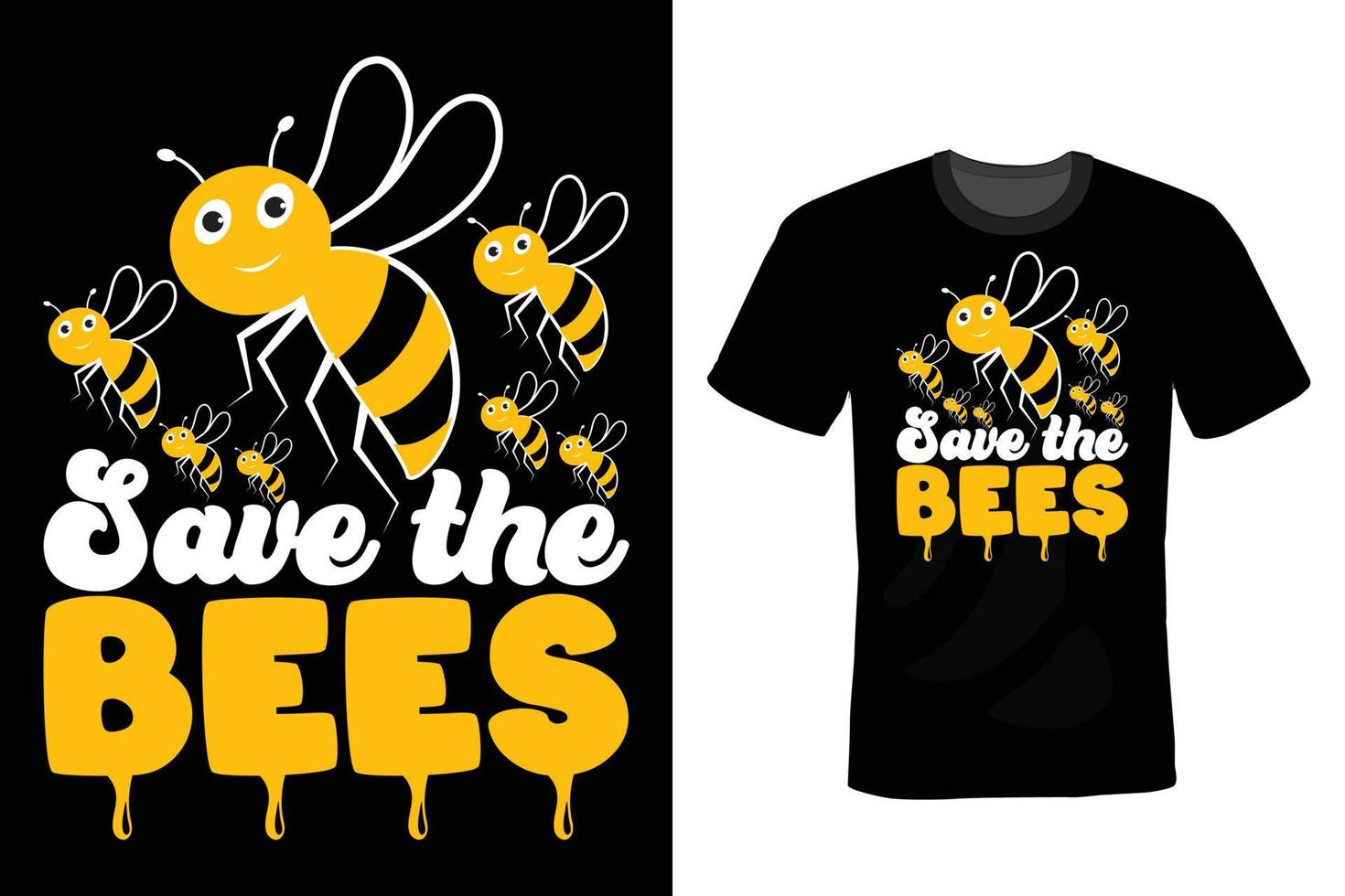 bee t-shirt design, vintage, typografi vektor