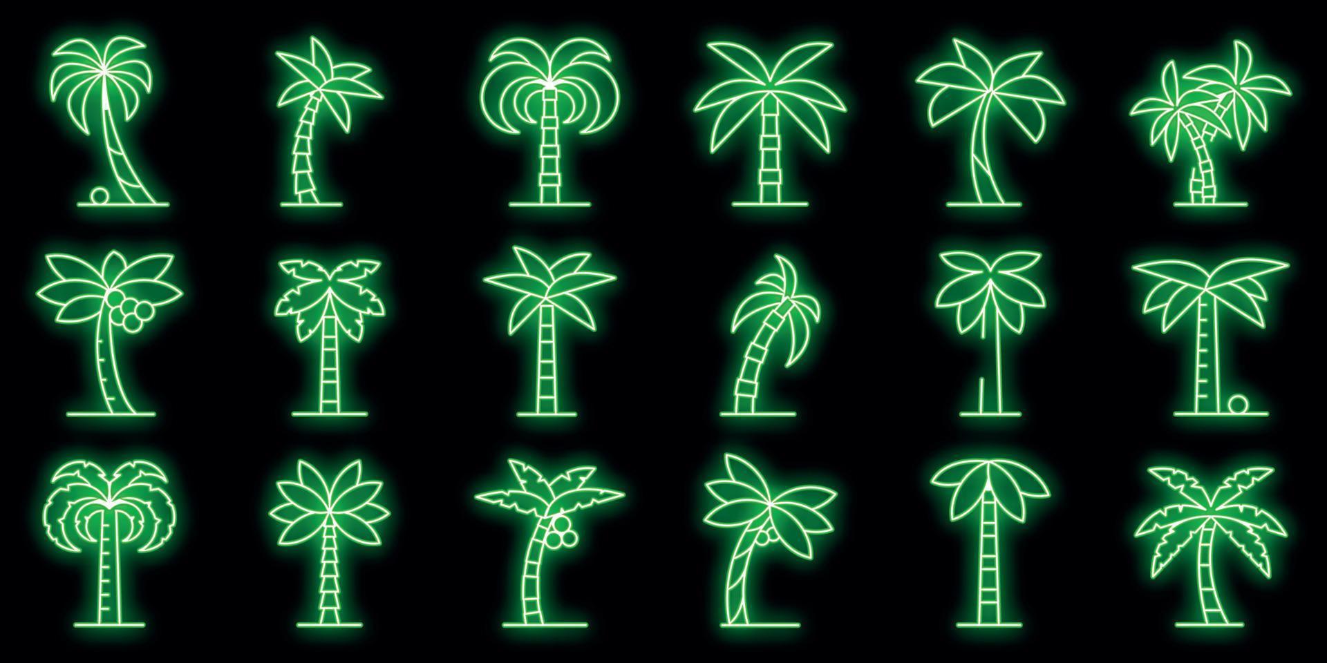palmensymbole setzen vektorneon vektor