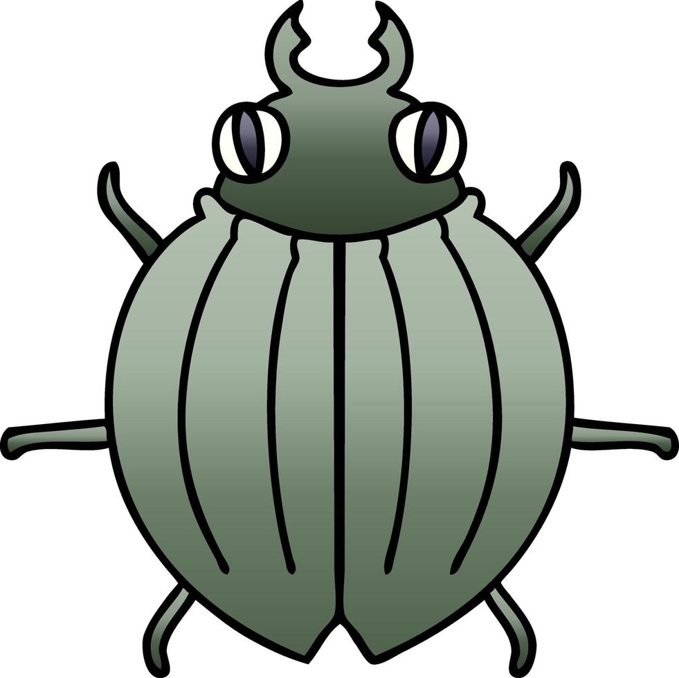 schrulliger Farbverlauf schattierter Cartoon-Käfer vektor