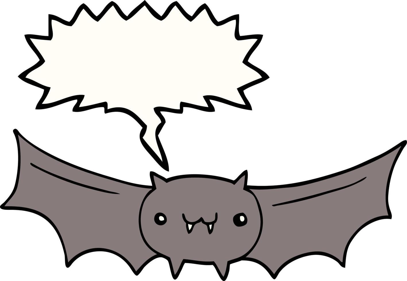 tecknad vampyr fladdermus och pratbubbla vektor