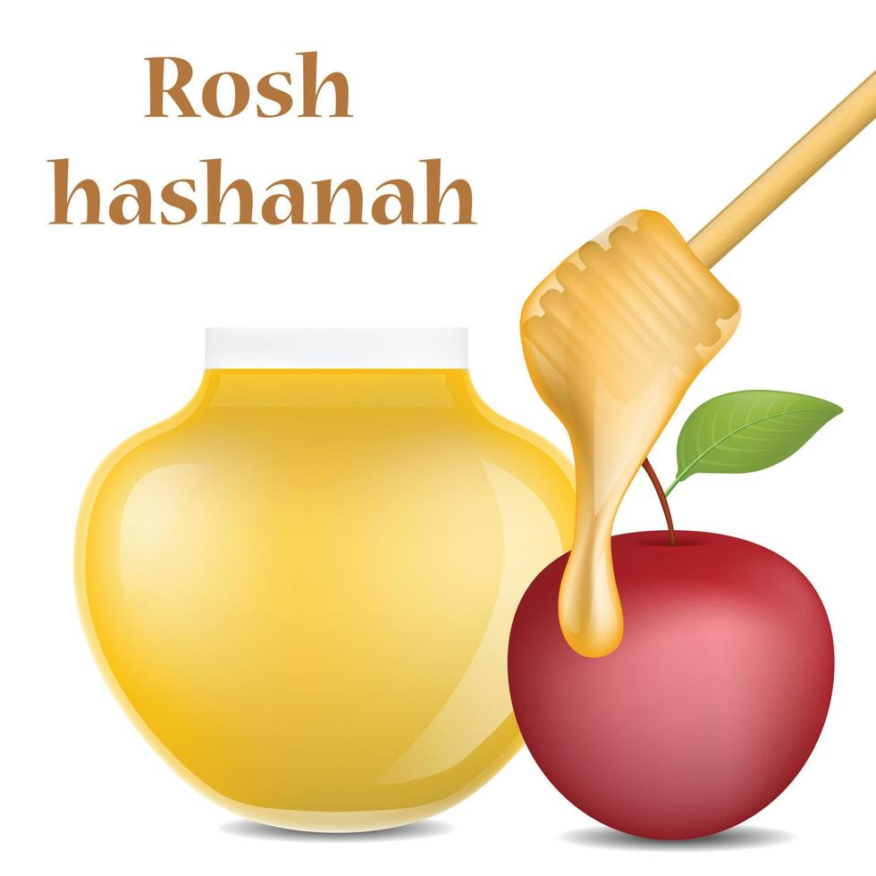 rosh hashanah judisk religion koncept bakgrund, realistisk stil vektor