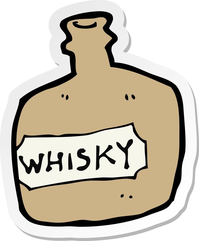 klistermärke av en tecknad whiskyburk vektor