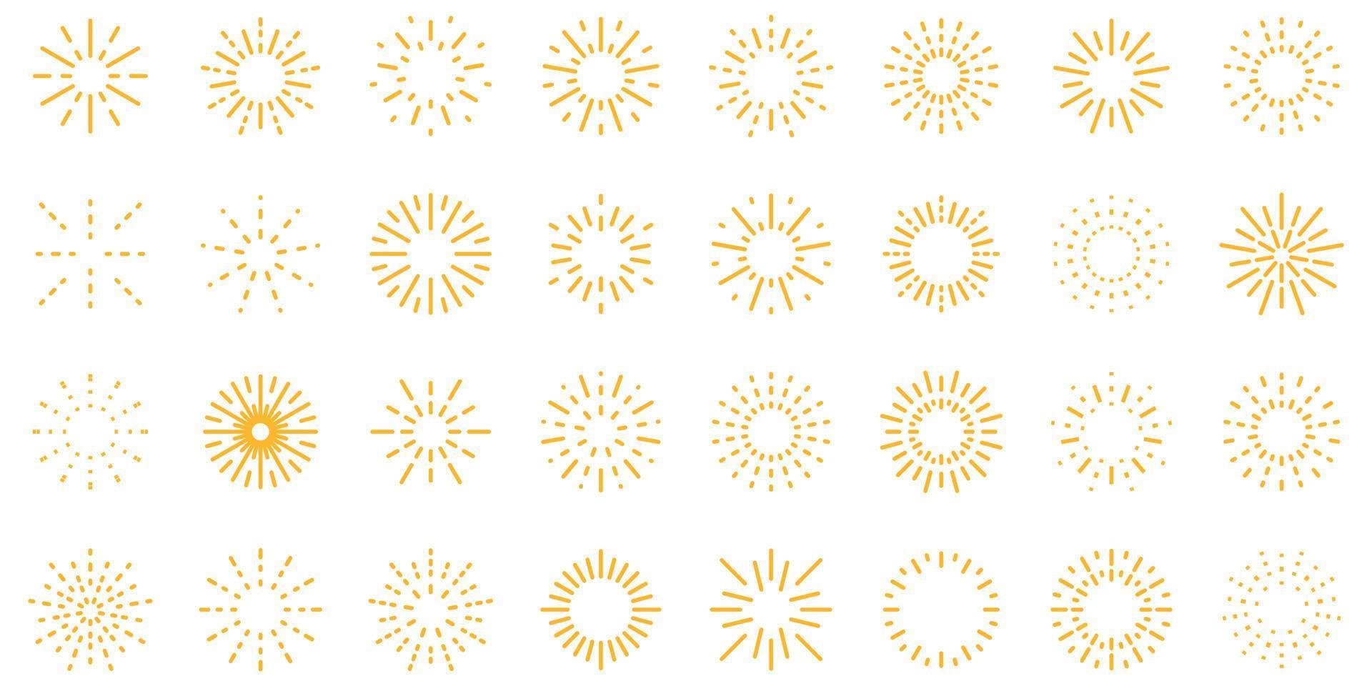 Feuerwerk-Icons setzen Vektor flach