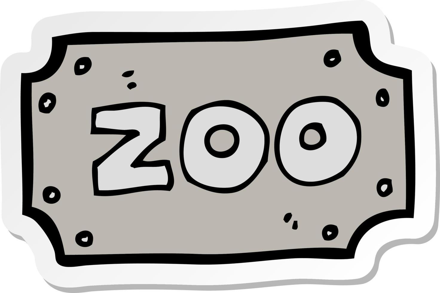 Aufkleber eines Cartoon-Zoo-Zeichens vektor