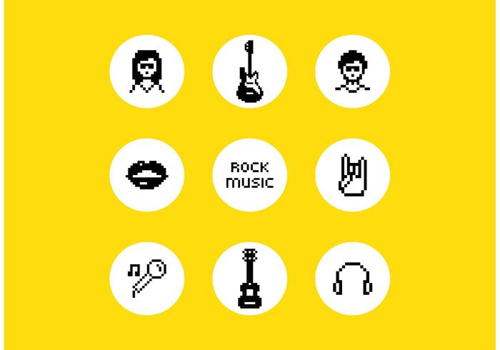 Free Vector Pixel Rock Musik Symbole