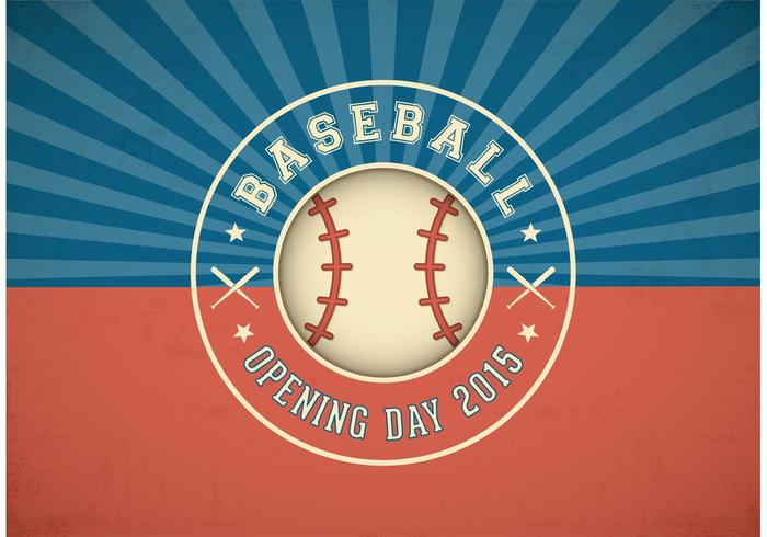 Gratis Baseball Öppningsdag Vector Etikett