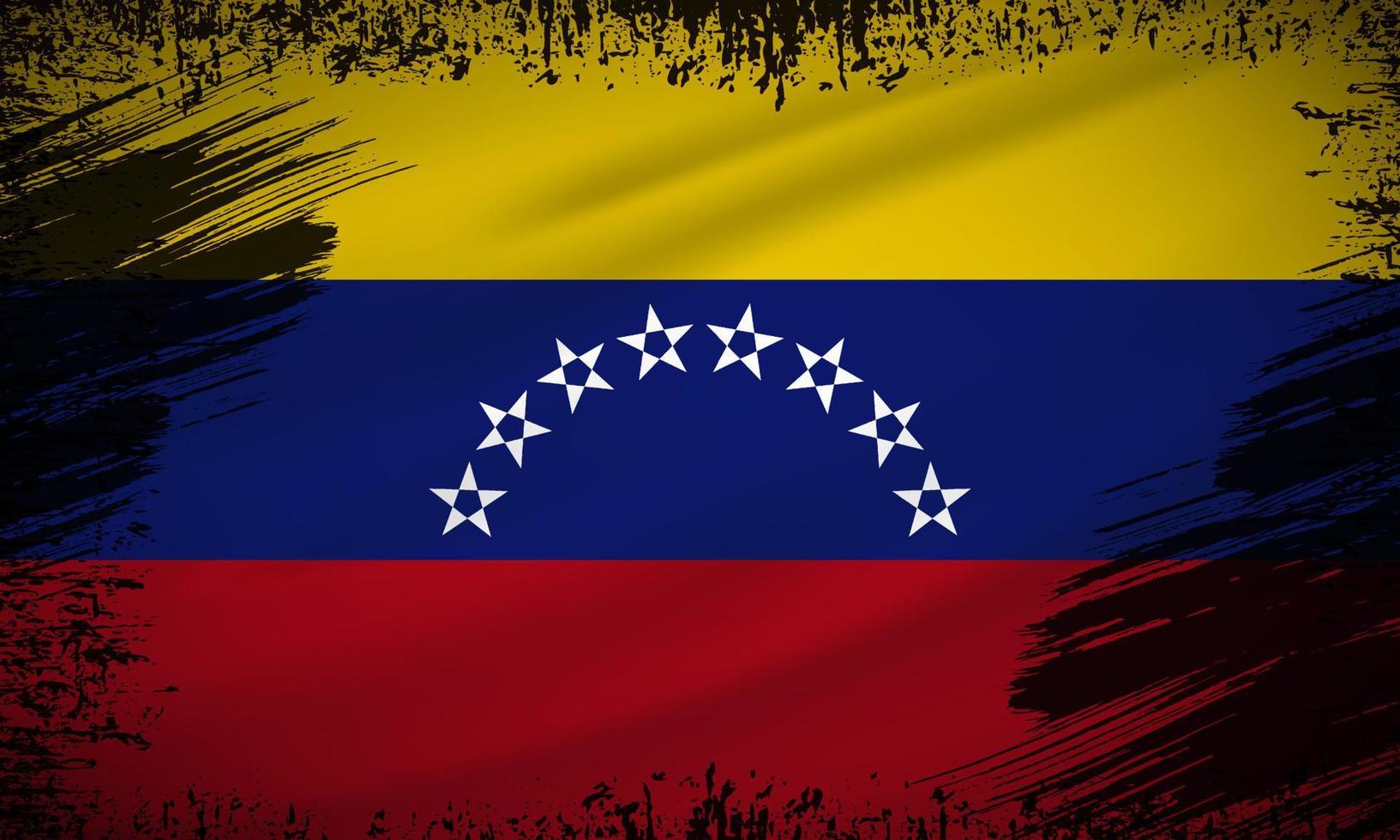 venezuela gewellter flaggenhintergrundvektor mit pinselstrichstil. vektorillustration zum unabhängigkeitstag von venezuela. vektor