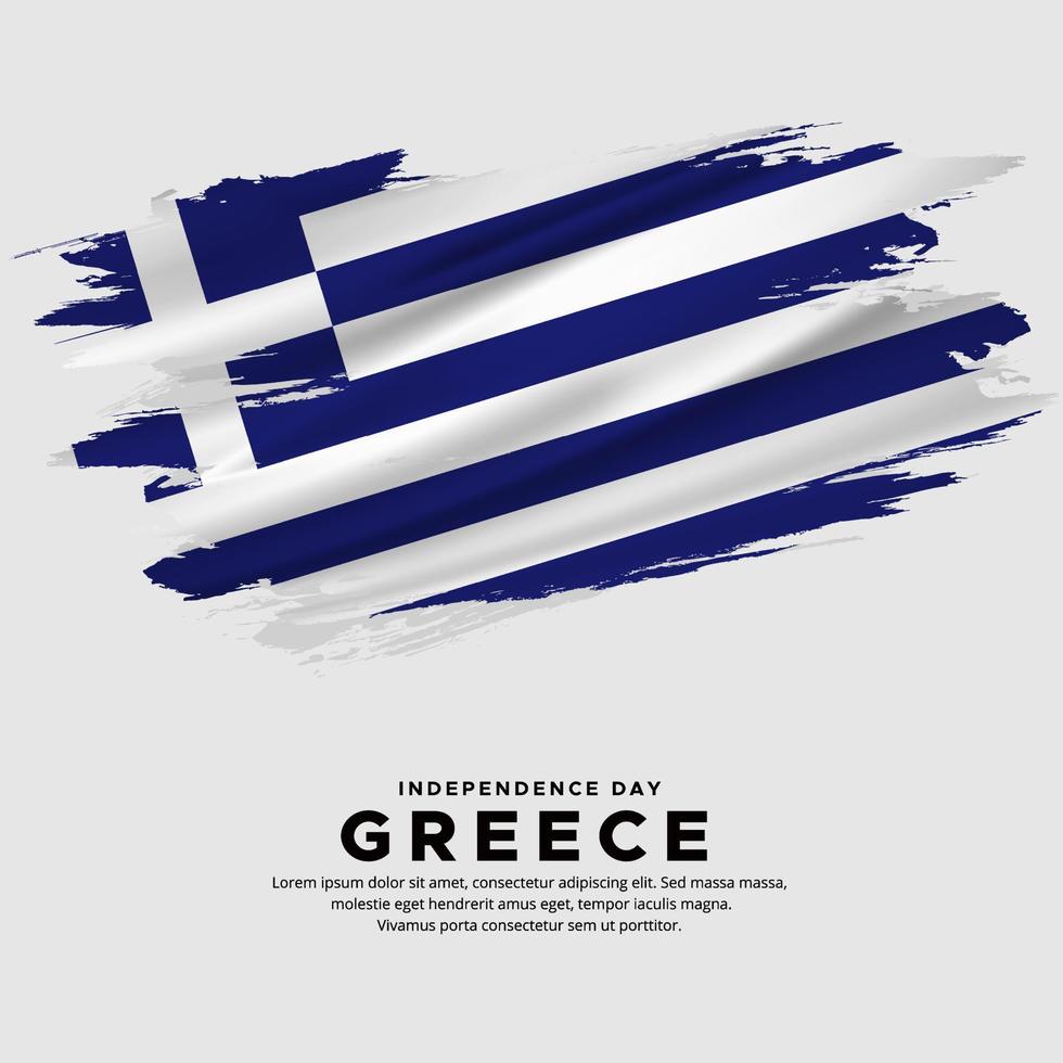 neues design des griechischen unabhängigkeitstagvektors. griechische flagge mit abstraktem pinselvektor vektor