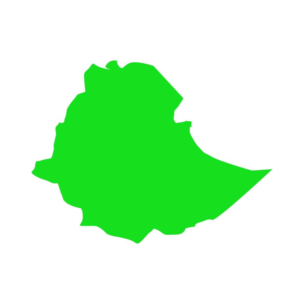 Äthiopien-Karte auf weißem Hintergrund vektor