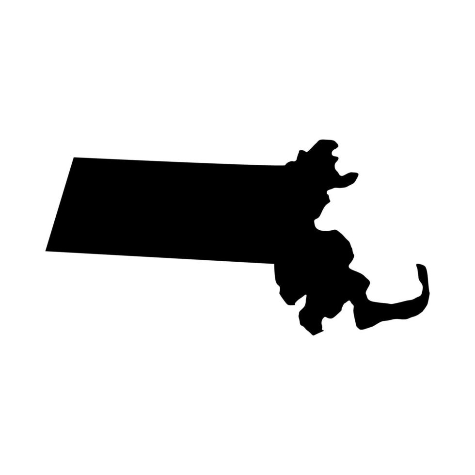 Massachusetts-Karte auf weißem Hintergrund vektor