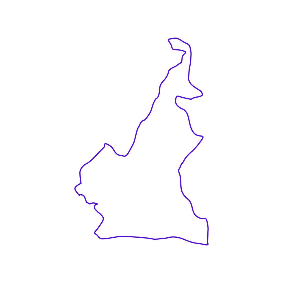 Kamerun-Karte auf weißem Hintergrund vektor