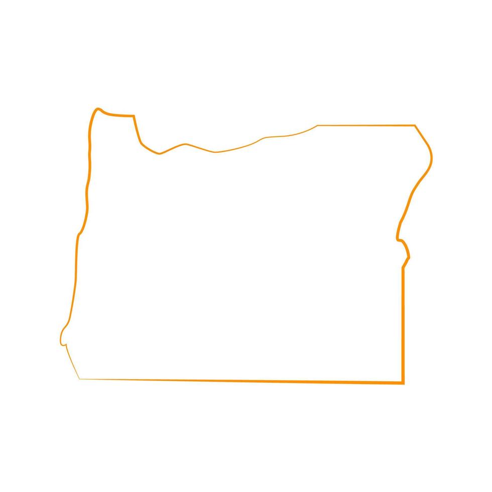 oregon karte auf weißem hintergrund vektor