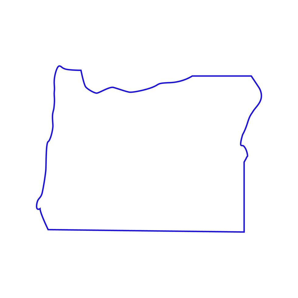 oregon karte auf weißem hintergrund vektor