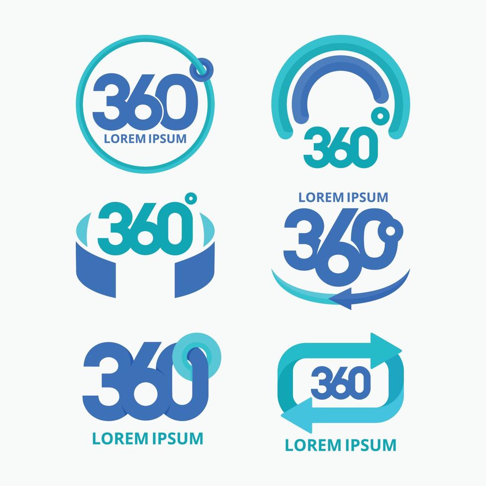 360 teknologi logotyp set vektor