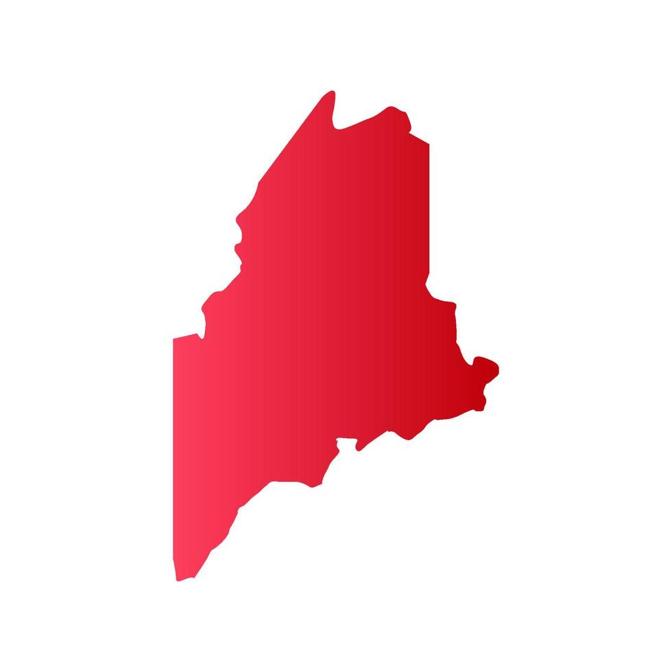 Maine-Karte auf weißem Hintergrund vektor