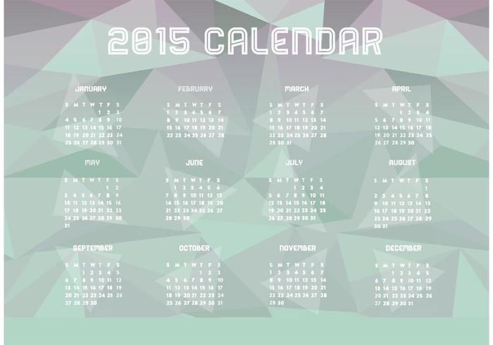 Polygonal 2015 Kalender vektor
