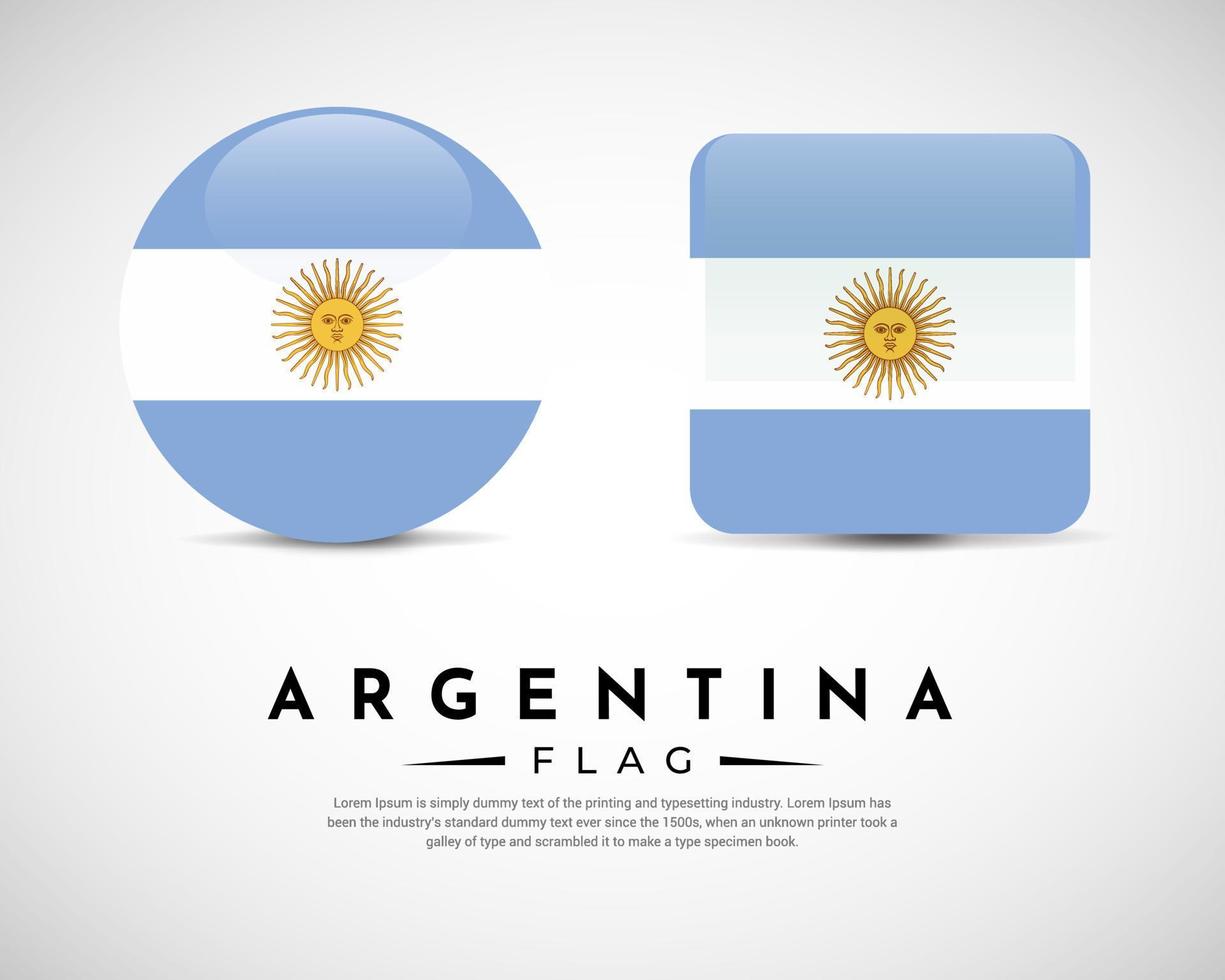 realistischer argentinien-flaggen-ikonenvektor. satz des emblemvektors der argentinien-flagge vektor