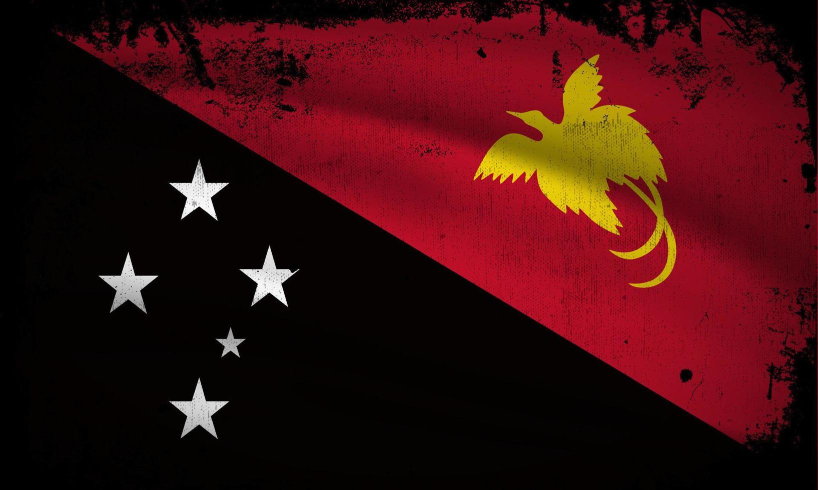 ny abstrakt papua Nya Guinea flagga bakgrundsvektor med grunge stroke stil. Papua Nya Guinea självständighetsdagen vektorillustration. vektor