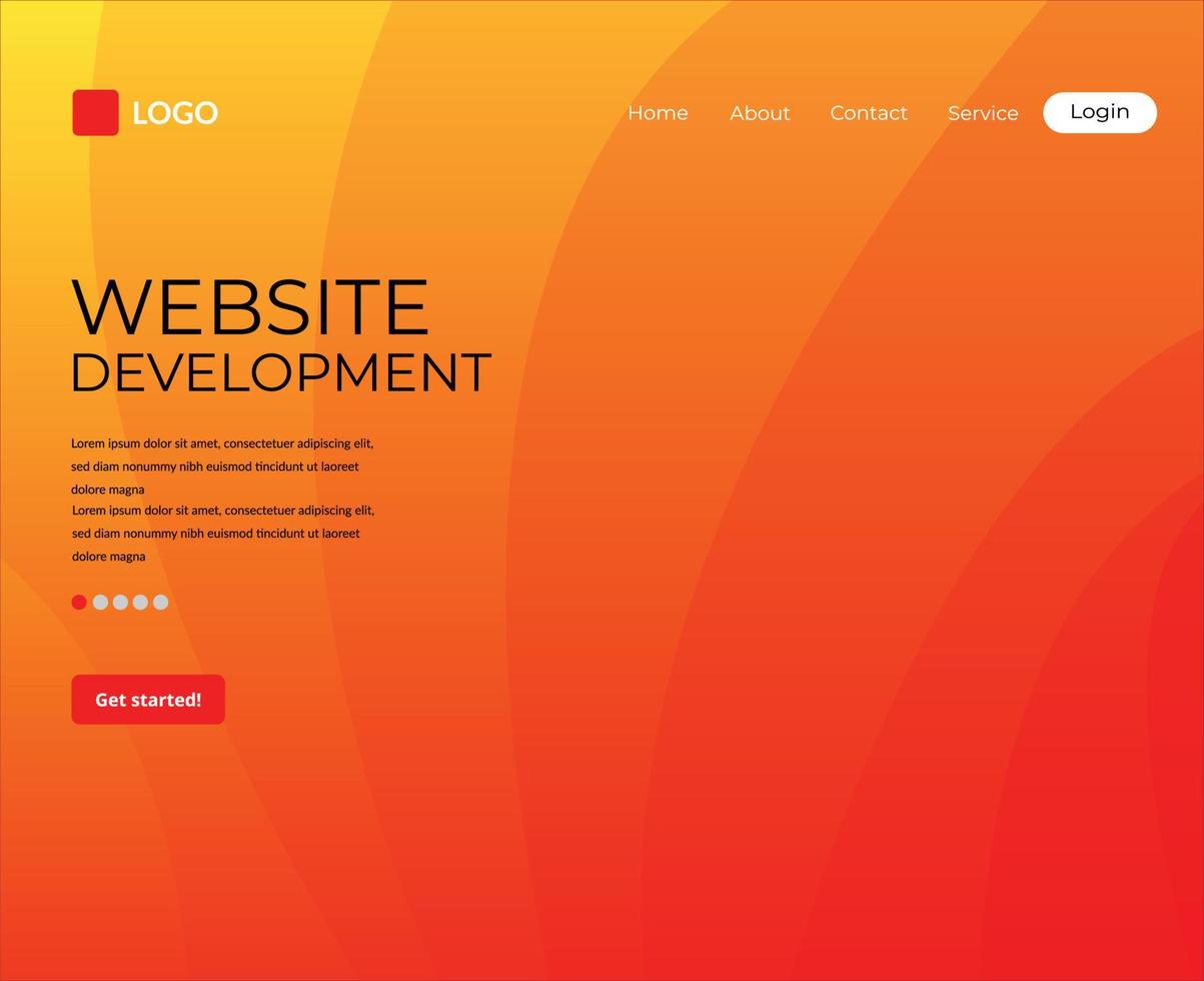 Landing Page Website abstrakter Hintergrund Farbverlauf orange vektor