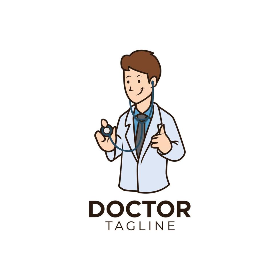 enkel läkare medicinsk logotyp vektor