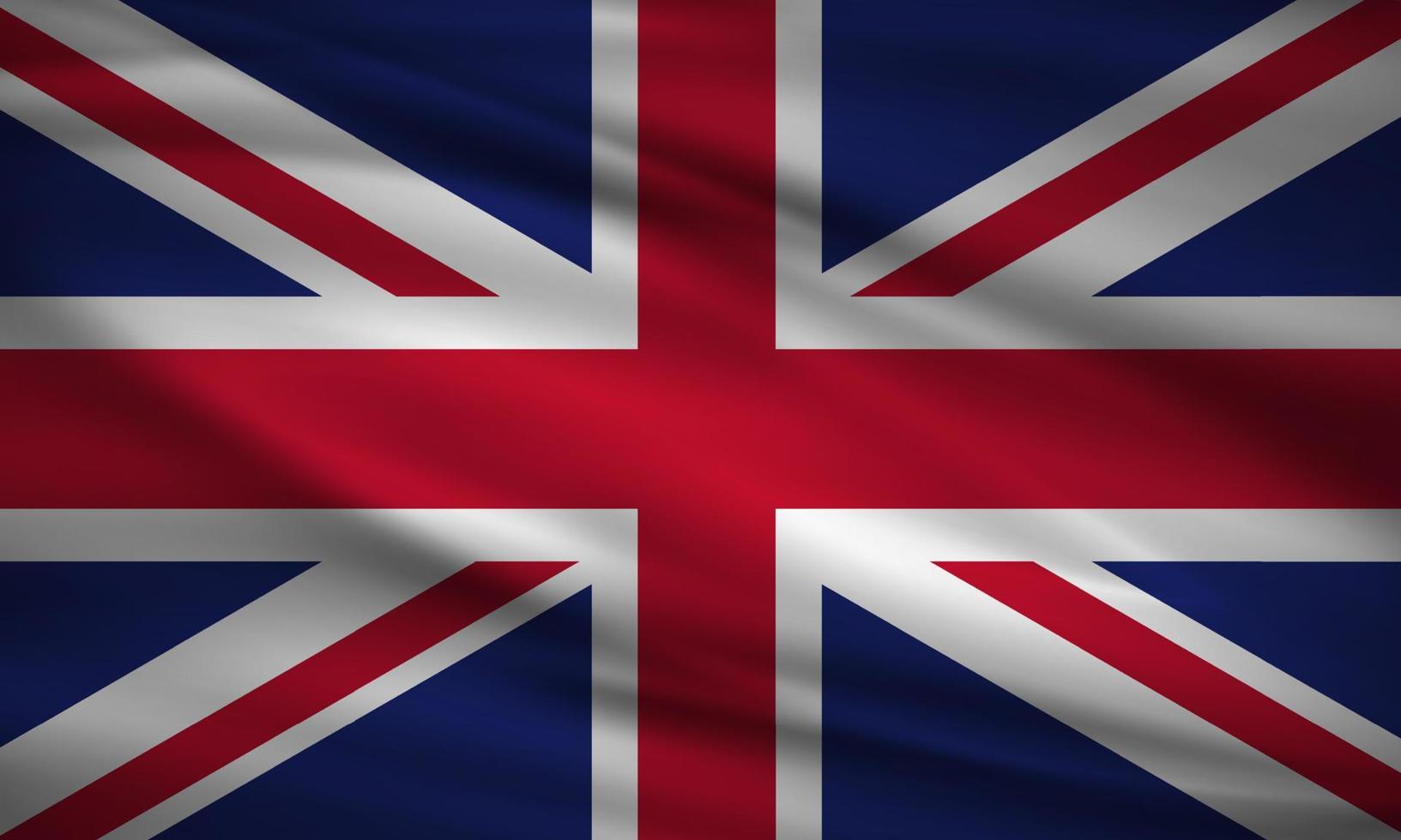 realistische gewellte flagge von england hintergrundvektor. Vektor der gewellten Flagge Englands