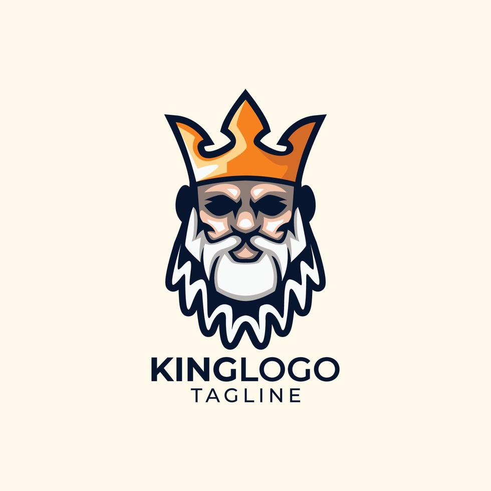kung huvud med krona logotyp vektor
