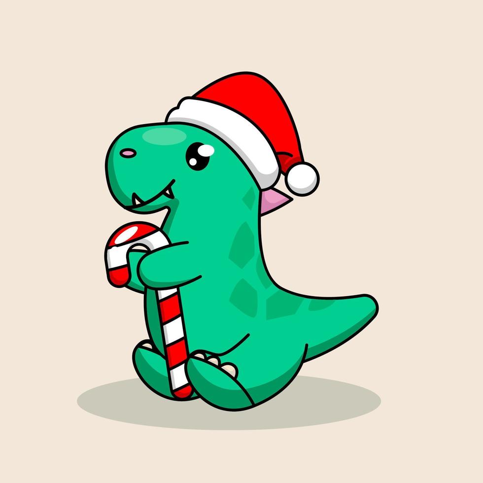 Weihnachts-Dino-Maskottchen vektor