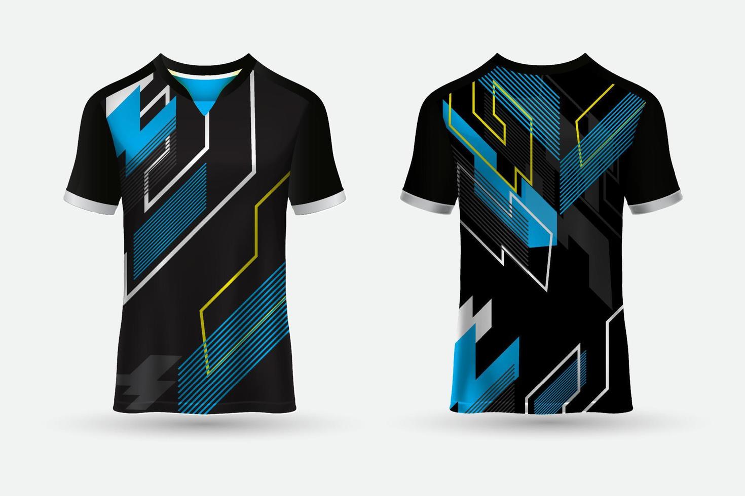 modische Sport-Jersey-Design-T-Shirts mit Vorder- und Rückansichtsvektor vektor