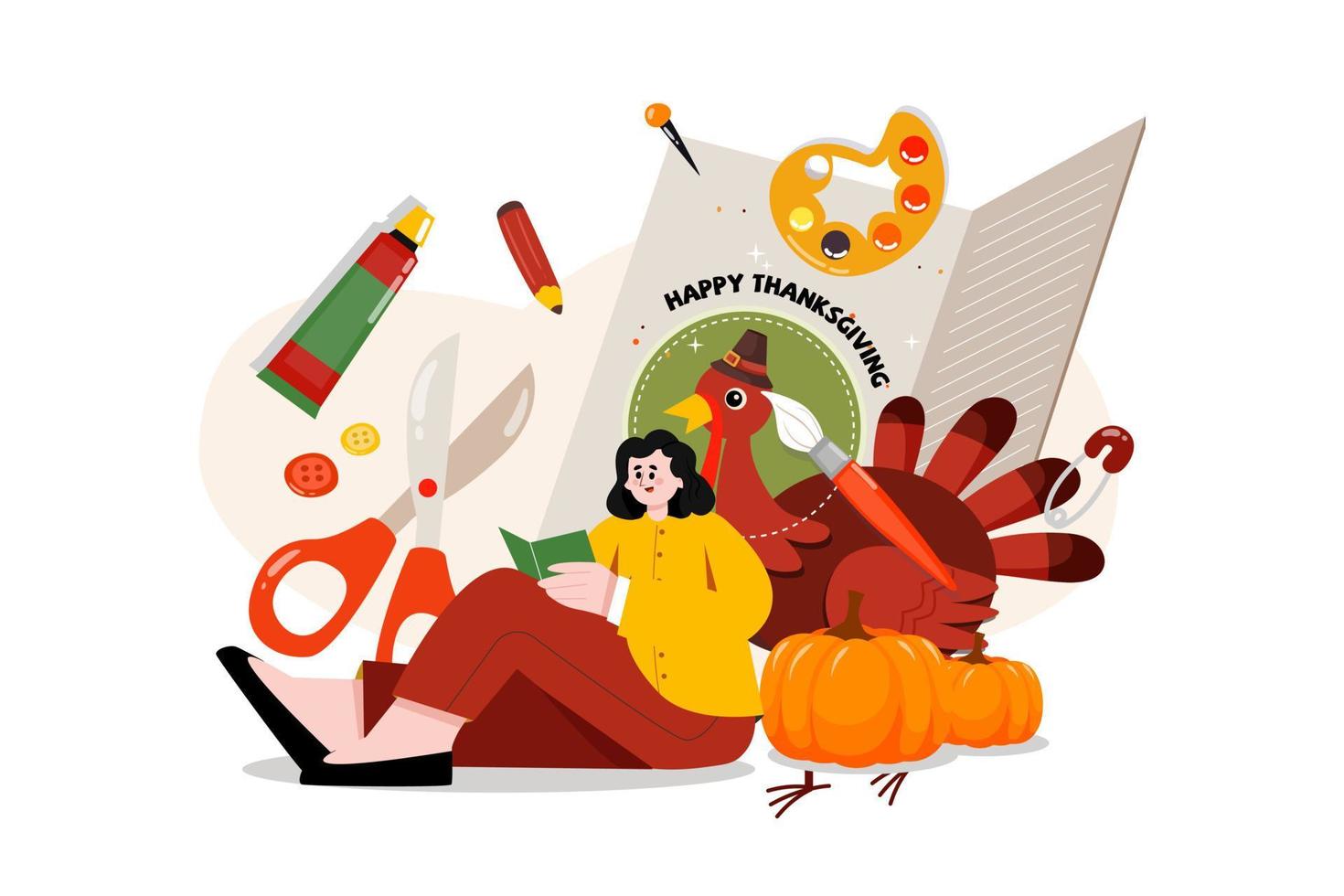Thanksgiving day illustration koncept. platt illustration isolerad på vit bakgrund vektor