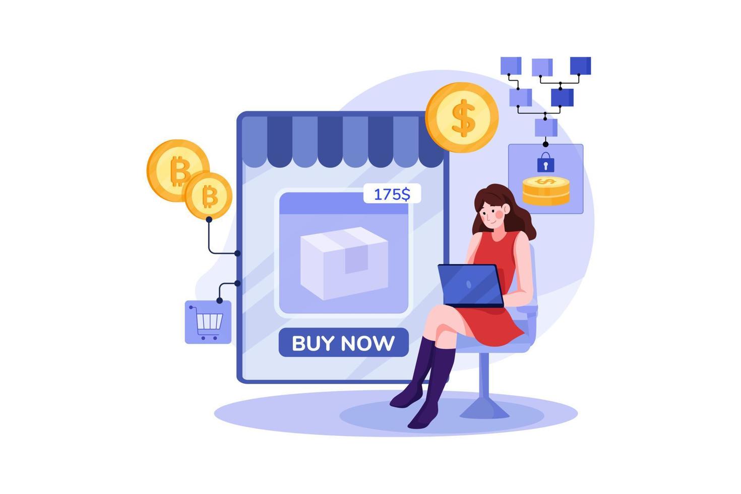 Blockchain-Plattform für E-Commerce vektor