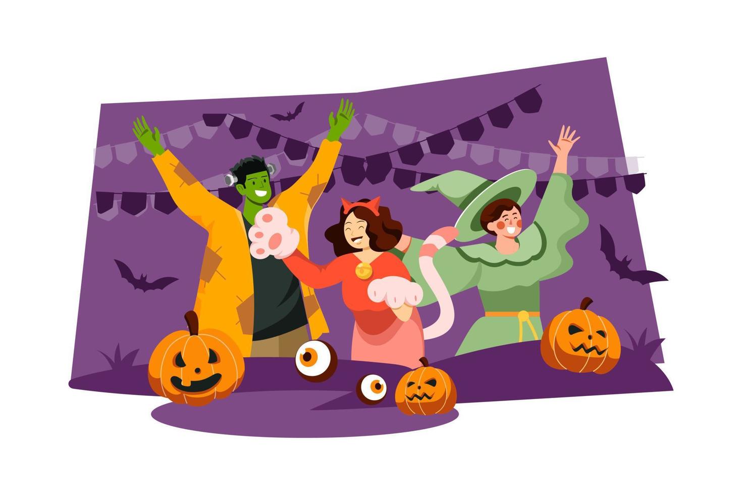 halloween-illustrationskonzept. flache Abbildung isoliert auf weißem Hintergrund vektor