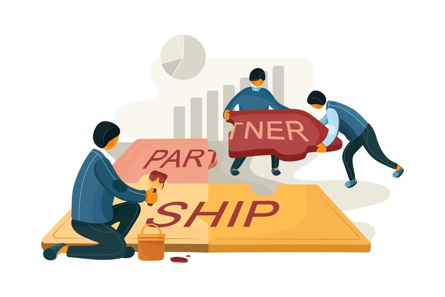 partnerskap platt illustration koncept vektor